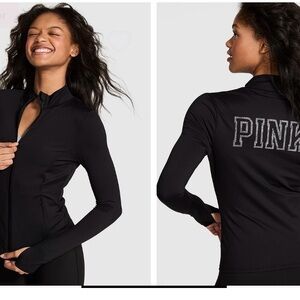 PINK Victoria's Secret Black Zip-Up Hoodie